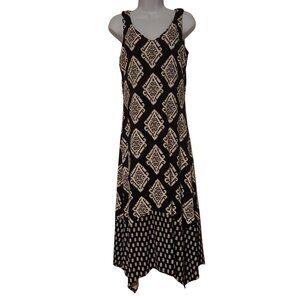Tommy Bahama Women's Taj Tiles Maxi Dress, Black SP Sleeveless Asymmetric Resort